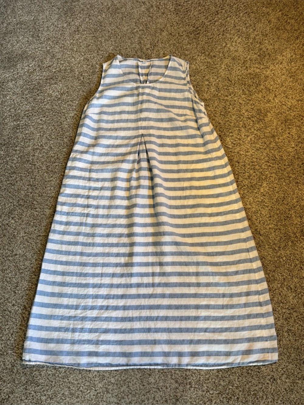 J. Jill Blue and White Striped Linen Dress - 1X